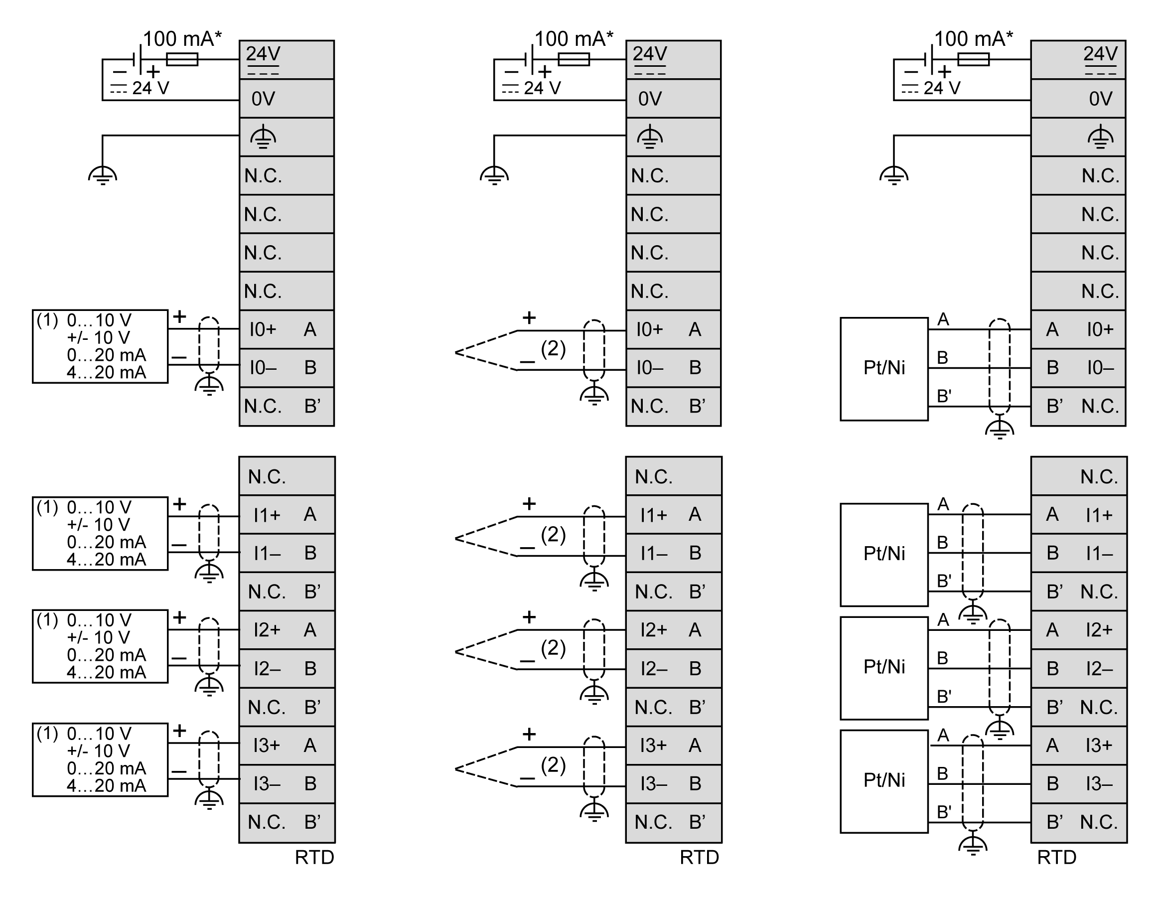 TM3TI4 / TM3TI4G Wiring Diagram
